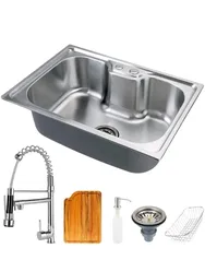 Cuba para cozinha gourmet pia aço inox acessórios tábua de corte Nawa Torneira gourmet Munim pingoo