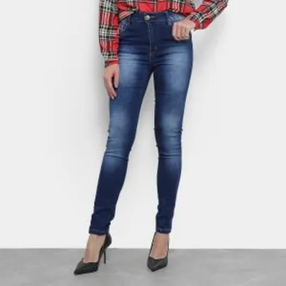 Calça Jeans Jezzian Jeans Skinny Estonada Feminina - Azul R$48