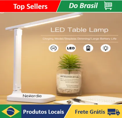 (MOEDAS/BR) Luminária De Leitura recarregavel 16 LED touch Ajustável com 3 modos Para Lateral De Cama/Mesa/Estudo 