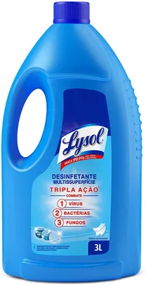 Desinfetante Líquido Lysol Líquido Pureza do Algodão 3L, Lysol, Azul