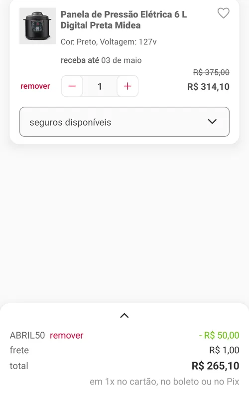 Imagem na descrição da promoção