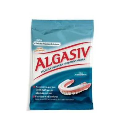 Película fixadora para dentadura inferior algasiv com 6 unidades - Compre 4 pague 2