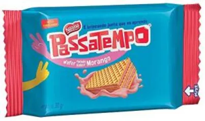 [0,34] Biscoito Mini Wafer Morango Passatempo 20g