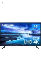 Smart TV Crystal 4K 43 "Samsung UN43AU7700GXZD - VA Wi-Fi Bluetooth Alexa integrado 3 HDMI