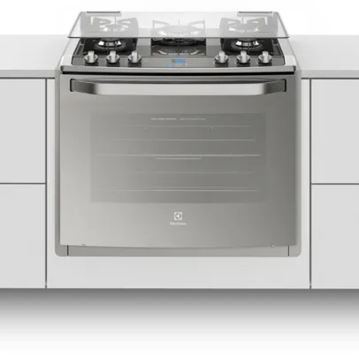 Fogão de Embutir Electrolux 5 Bocas 76EXV com Grill e Mesa em Vidro Prata