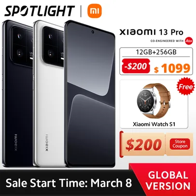 [Amanhã 08/03] Smartphone Xiaomi 13 Pro 256GB/12gb + SmartWatch Xiaomi S1