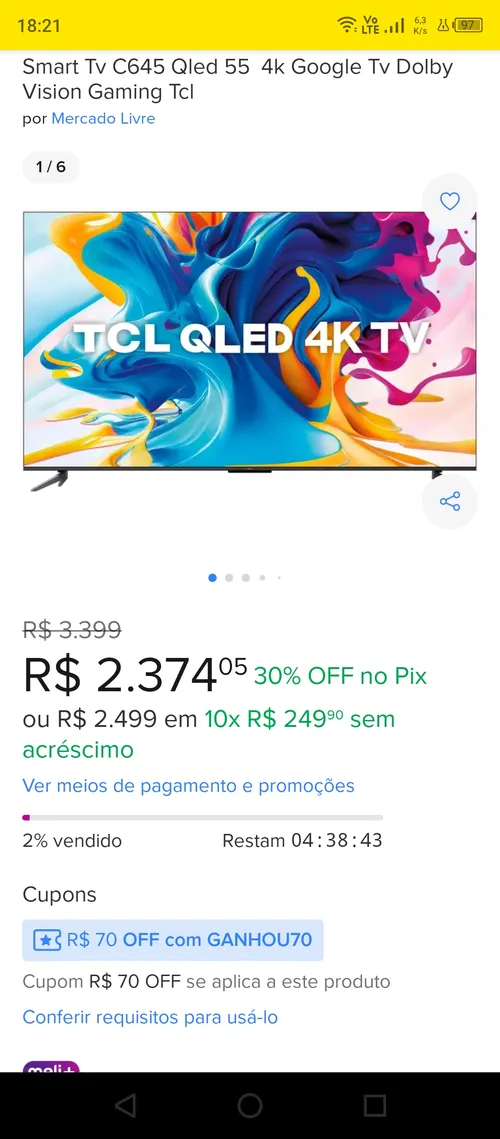 Imagem na descrição da promoção