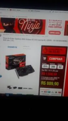 Placa de Vídeo Gigabyte AMD Radeon RX 590 Gaming 8G, GDDR5 R$ 890