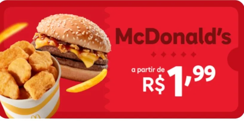 Mc donalds a partir de R$ 1,99 no Ifood