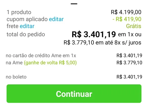 Imagem na descrição da promoção