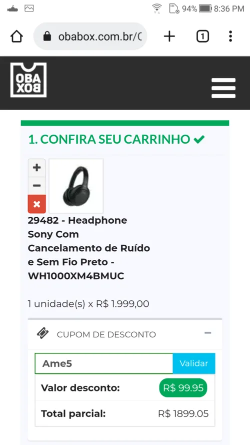 Imagem na descrição da promoção