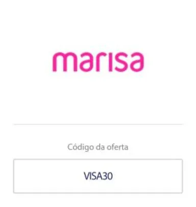 30% OFF em todo o site da Marisa acima de 100,00