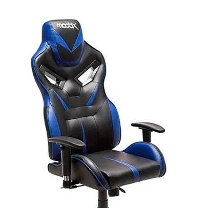 Cadeira Gamer Reclinável Moob Fire Giratória Preto/Azul