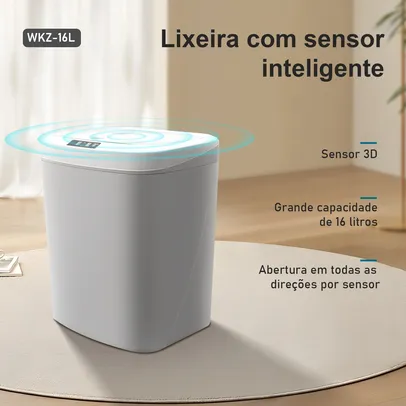 [BR | Moedas] Lixeira 16 litros Grande Automática com Sensor inteligente de Aproximação Para Abrir e Fechar