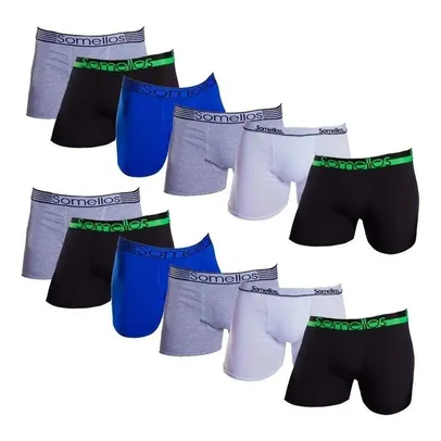 Kit 10 Cuecas Boxer Somellos Algodão Masculina Sortidas