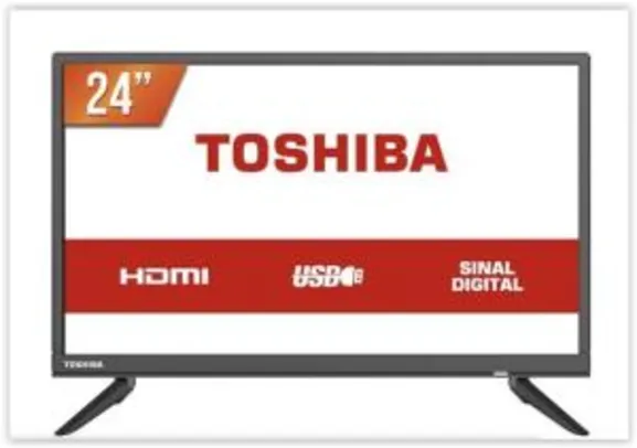 TV LED 24`` HD Toshiba L1850 2 HDMI USB Conversor Digital por R$ 599