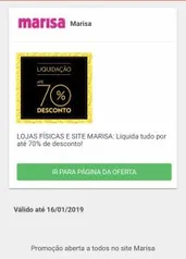 Liquida Marisa com até 70% OFF