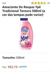 Amaciante De Roupas Ypê Tradicional Ternura 500ml 