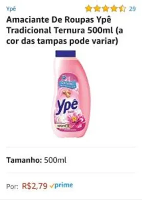 Amaciante De Roupas Ypê Tradicional Ternura 500ml 