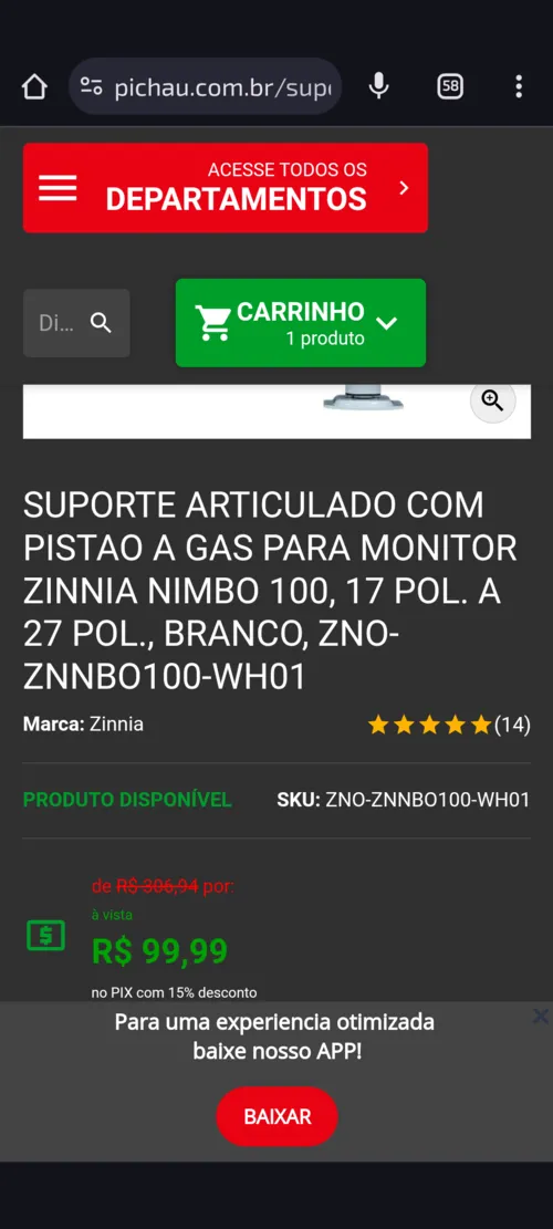 Imagem na descrição da promoção