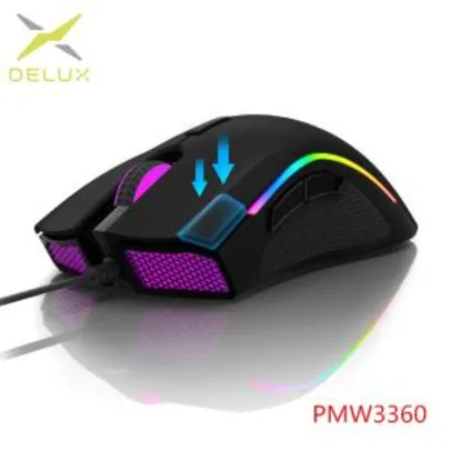 [Novas Contas] Mouse Delux M625, Sensor High-end 3360, 1ms, RGB, 7 botões R$65