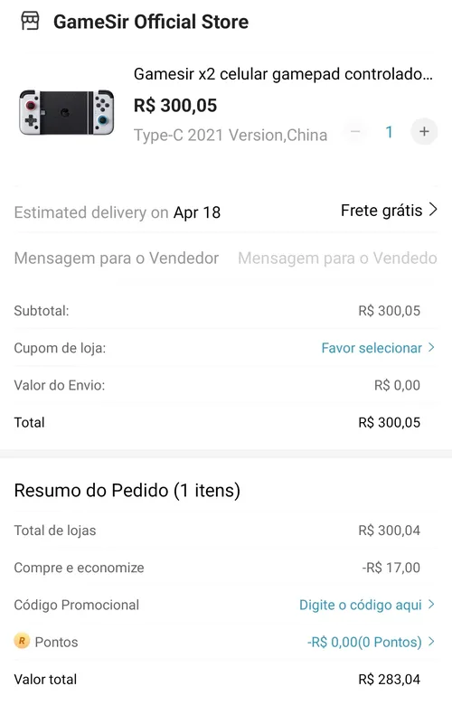 Imagem na descrição da promoção