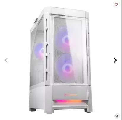 GABINETE GAMER COUGAR DUOFACE RGB, MID-TOWER, LATERAL DE VIDRO, COM 3 FANS, BRANCO, 385ZD10.0003