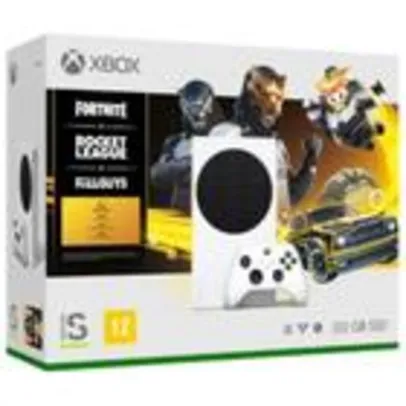 Xbox Serie S Microsoft 1 Controle SSD 512GB pacote com Fortnite, Rocket Leagle e Fall Guys