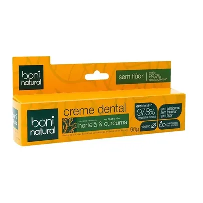 Creme Dental Hortelã & Cúrcuma Boni Natural Caixa 90g