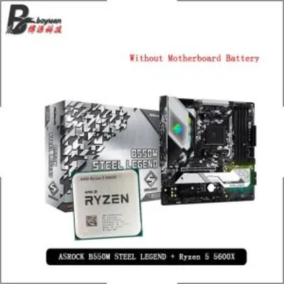 AMD RYZEN 5 5600x + ASROCK B550M STEEL LEGEND | R$ 2832