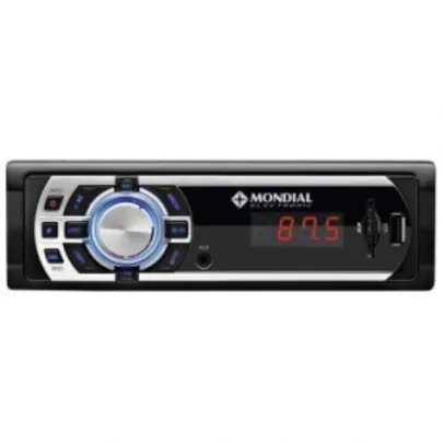 Rádio Automotivo MP3 Player Mondial - FM com Sintonia Digital, Entrada Auxiliar, USB e SD Card - AR-03 - R$ 71,91