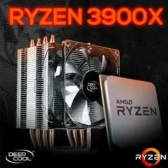 Kit Processador AMD Ryzen 9 3900x 3.8ghz (4.6ghz Turbo), 12-cores 24-threads, + DeepCool Gammaxx C40 | R$ 2.899