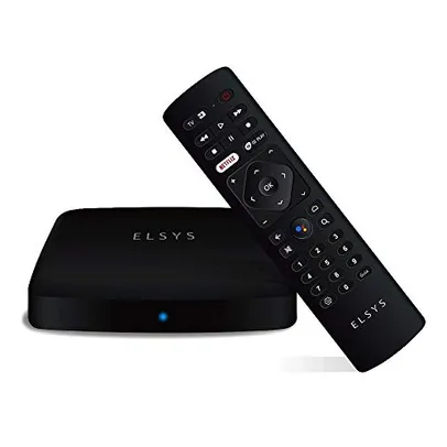 Receptor de TV Via Internet Streaming Box Elsys, Android TV - ETRI02, 4K e Conversor de TV Digital | R$382