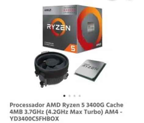 AMD Ryzen 5 3400G | R$907