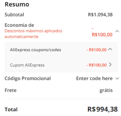 Imagem na descrição da promoção