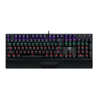 Teclado  Mecânico Gamer T-Dagger Destroyer LED Rainbow, Anti-Ghosting, Switch Vermelho, ABNT2, Preto - T-TGK305-RD (PT-RED)