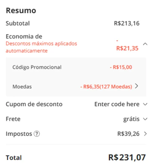 Imagem na descrição da promoção