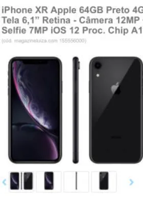 iPhone XR Apple 64GB Preto 4G Tela 6,1” - R$2975