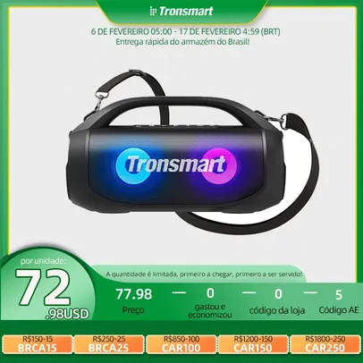 Caixa de Som Tronsmart Bang SE Bluetooth 5.3 Playtime de 24h