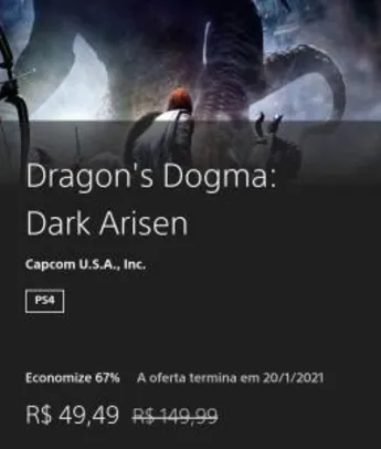 Dragons Dogma PS4 | R$49