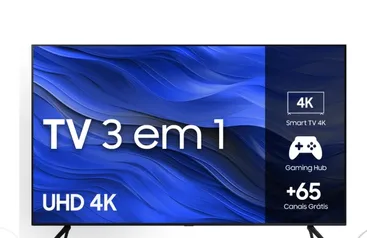 Smart TV Samsung 75" UHD 4K 75CU7700, Processador Crystal 4K + Sound Tower MX-ST45B