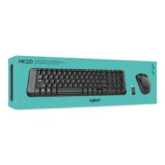 (FRETE PRIME) Teclado + Mouse Logitech MK220 Wireless Preto