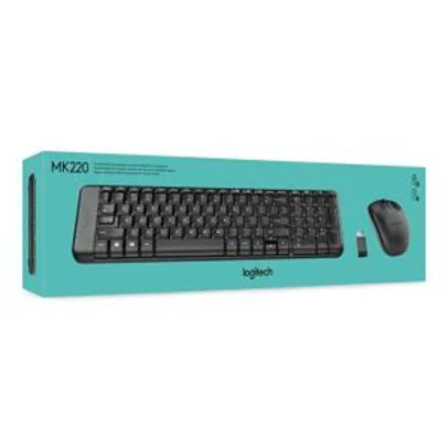 (FRETE PRIME) Teclado + Mouse Logitech MK220 Wireless Preto