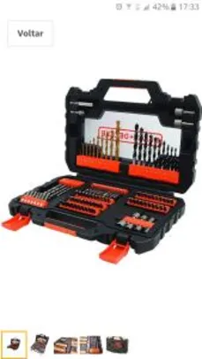 (PRIME) 
Kit Ferramentas Maleta com 104 Peças para Furar E Parafusar, Completo, Black+Decker