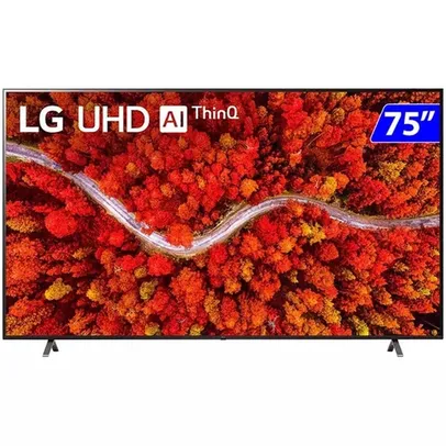 Smart TV LG LED 75 Polegadas 4K UHD HDR Wi-Fi WebOS 6.0 Comando de Voz 75UP8050PSB