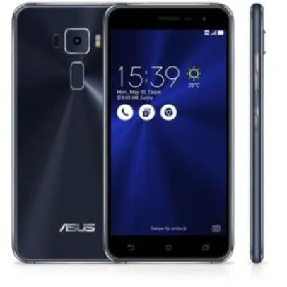 Smartphone Asus Zenfone 3 ZE520KL Preto Safira Android 6.0 4G 5.2 GB RAM Câmera 16 MP Frontal 8 MP R$999