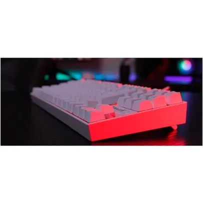 Teclado mecanico kumara single color branco switch vermelho