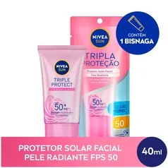 Protetor Solar Nivea Facial Tripla Proteção Radiante Fps50 40ml