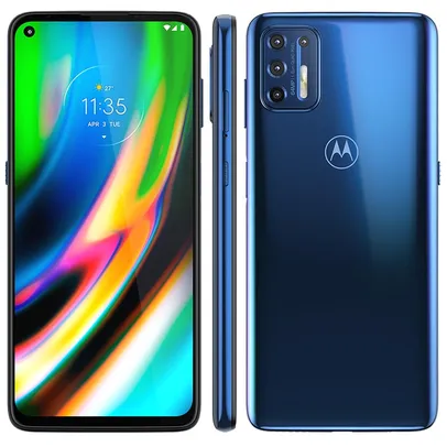 Smartphone Motorola Moto G9 Plus Azul Índigo 128GB, 4GB RAM, Tela de 6