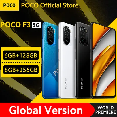 Smartphone POCO F3 5G Snapdragon 870, 256 gb de memória e 8 gb ram